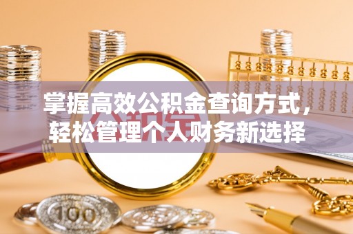 太平掌握高效公积金查询方式，轻松管理个人财务新选择